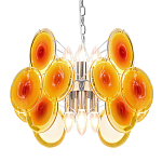 Люстра из оранжевых стеклянных дисков OrangeGlowing Reflectors варинант исполнения - 2 | Loft Concept в Красноярске