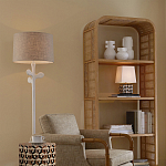 Торшер с белым каркасом и тканевыми абажуром Natural Stems варинант исполнения - 5 | Loft Concept в Красноярске