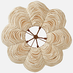 Круглая люстра волнистой формы с декором из круглых деревянных бусин White Wooden Beads Chandelier L варинант исполнения - 2 | Loft Concept в Красноярске