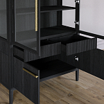 Витрина Primo со стеклянными фасадами и буфетом шпон Черный дуб варинант исполнения - 6 | Loft Concept в Красноярске