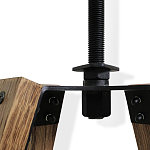 Барный стул со спинкой и металлической подставкой на 4-х деревянных ножках Бежевый Велюр Vendramin Chair варинант исполнения - 5 | Loft Concept в Красноярске