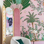 Обои ручная роспись Amazonia Florence Pink dyed silk варинант исполнения - 5 | Loft Concept в Красноярске