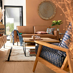 Кресло с каркасом из массива дуба Deniaud Oak Blue Print  Armchair варинант исполнения - 5 | Loft Concept в Красноярске