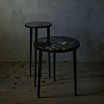 Круглый журнальный столик со столешницей из эпоксидной смолы Epoxy Resin Flowers Coffee Table варинант исполнения - 5 | Loft Concept в Красноярске