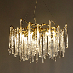 Люстра на подвесе с каркасом из металла и прозрачными подвесками из стекла Droplet Chandelier варинант исполнения - 1 | Loft Concept в Красноярске