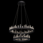 Люстра с двумя кольцами черного цвета с хрустальными элементами QUARTZ CRYSTAL варинант исполнения - 3 | Loft Concept в Красноярске