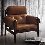 Кресло с деревянным каркасом и обивкой из натуральной кожи Medieval Furniture варинант исполнения - 1 | Loft Concept в Красноярске