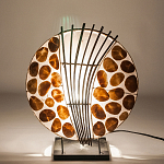 Настольная лампа из перламутра и дерева на подставке Indonesian Shell варинант исполнения - 4 | Loft Concept в Красноярске