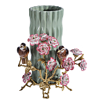 Ваза с птицами и цветами из фарфора с бронзовыми элементами Garden of Eden варинант исполнения - 1 | Loft Concept в Красноярске