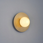 Бра круглое с плафоном из натурального камня на латунном основании Cryptocrystalline Stone варинант исполнения - 7 | Loft Concept в Красноярске