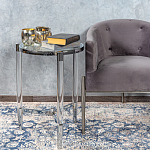 Приставной столик со стеклянной столешницей Deimos варинант исполнения - 6 | Loft Concept в Красноярске