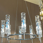 Люстра подвесная круглая с 8-ю цилиндрическими плафонами из стекла LIAISON варинант исполнения - 2 | Loft Concept в Красноярске