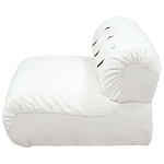 Двухместный диван без подлокотников белый с обивкой букле и ремешками из кожи Blaise Boucle Sofa варинант исполнения - 3 | Loft Concept в Красноярске