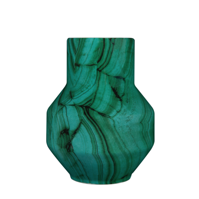 Ваза Malachite Vase rubikon low Малахит Ваза Malachite Vase rubikon low Малахит в Красноярске | Loft Concept
