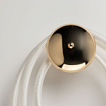 Бра с круглым золотистым основанием и белыми изогнутыми световыми линиями Luke Lampco Tracer Lamp варинант исполнения - 5 | Loft Concept в Красноярске