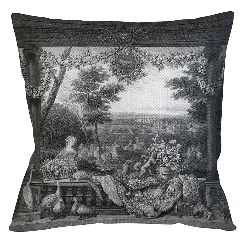 Декоративная подушка Vincennes Pillow Черно-белый Бежевый Декоративная подушка Vincennes Pillow Черно-белый Бежевый в Красноярске | Loft Concept