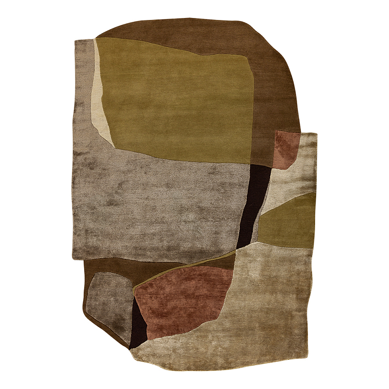 Ковер шелк Manhattan Wool Silk Carpet I Бежевый Коричневый Оливковый в Красноярске | Loft Concept 