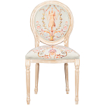 Стул из массива бука светло-серый с растительным орнаментом Raffael Angel Grey Chair варинант исполнения - 1 | Loft Concept в Красноярске