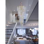 Люстра многоярусная с каркасом из металла и прозрачными подвесками FAIRYTREE Light варинант исполнения - 4 | Loft Concept в Красноярске