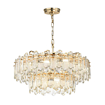 Люстра подвесная двухъярусная с хрустальными овальными подвесками Harmonica варинант исполнения - 2 | Loft Concept в Красноярске