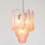 Современная Люстра Textured Glass Drops Chandelier Нежно розовые капли  варинант исполнения - 3 | Loft Concept в Красноярске