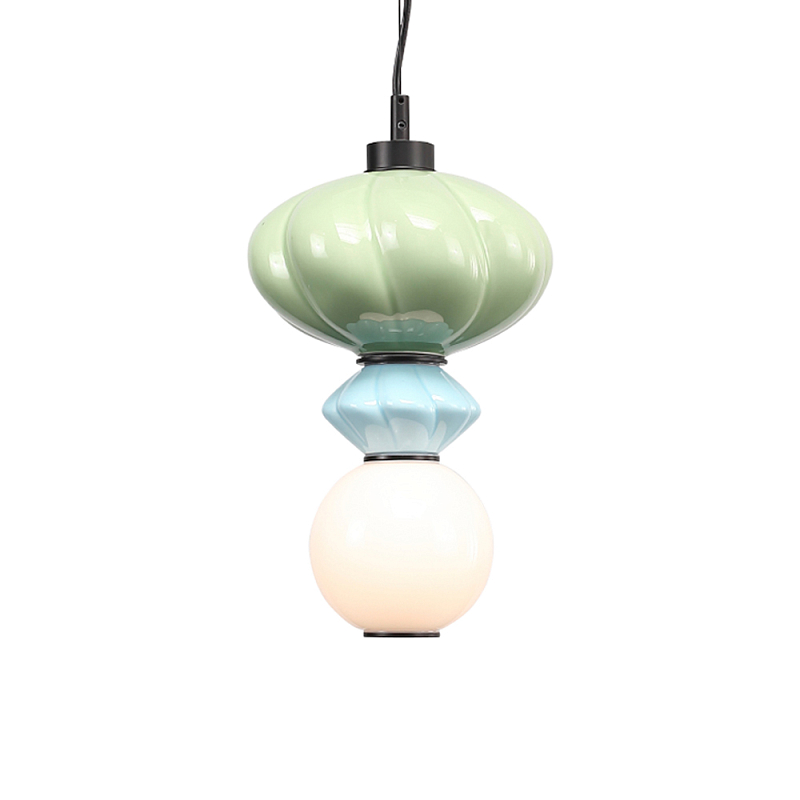 Подвесной светильник фигурный с керамическими элементами Fragrant Light Зеленый Голубой в Красноярске | Loft Concept 