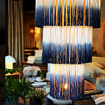 Люстра круглая трехъярусная из бахромы Indigo Gradient Braided Fringe варинант исполнения - 1 | Loft Concept в Красноярске