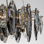 Люстра подвесная круглая с овальными подвесками из стекла дымчатого цвета Harlow Crystal Round варинант исполнения - 4 | Loft Concept в Красноярске