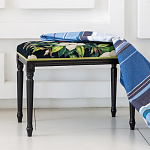 Банкетка из натурального бука черная с изображением птиц и цветов Blooming Birds2 варинант исполнения - 2 | Loft Concept в Красноярске