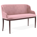 Банкетка пыльно-розовый велюр со спинкой и подлокотниками на 4-х деревянных ножках Aurora Pink варинант исполнения - 1 | Loft Concept в Красноярске