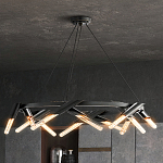 Люстра круглая с трубчатыми лампочками Vanguard Circle варинант исполнения - 3 | Loft Concept в Красноярске