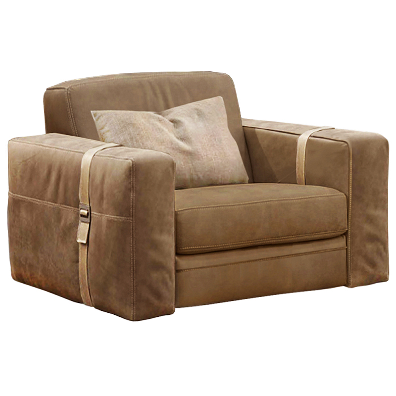 Кресло ARGO натуральная кожа Коричневый в Красноярске | Loft Concept 