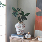 Ваза с нежным цветочным узором в пастельных тонах и крышкой с золотым акцентом Chinoiserie Ceramics варинант исполнения - 6 | Loft Concept в Красноярске