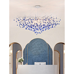 Люстра овальная с синими стеклянными подвесками в форме капель FAIRYTREE Light варинант исполнения - 3 | Loft Concept в Красноярске