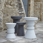 Приставной стол из искусственного камня Chess White варинант исполнения - 4 | Loft Concept в Красноярске