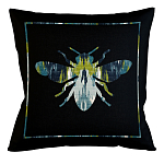 Подушка декоративная пчела сине-зеленый узор Ikat Pattern варинант исполнения - 1 | Loft Concept в Красноярске