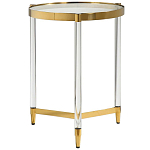 Золотой приставной столик с круглой стеклянной столешницей Weightless Table варинант исполнения - 1 | Loft Concept в Красноярске