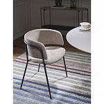 Стул полукруглый с каркасом из металла и мягким сиденьем и спинкой Soft Chenille варинант исполнения - 6 | Loft Concept в Красноярске