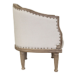 Кресло низкое с мягкой обивкой из льна на 4-х деревянных ножках Emile Armchair beige варинант исполнения - 1 | Loft Concept в Красноярске