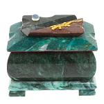 Шкатулка прямоугольная с зеркалом из натурального камня змеевик Stone Casket варинант исполнения - 2 | Loft Concept в Красноярске