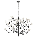 Люстра подвесная черного цвета с ветвями и белыми фарфоровыми цветами Floralis варинант исполнения - 10 | Loft Concept в Красноярске