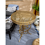 Столик приставной золотистый с орнаментом на столешнице Tanzania варинант исполнения - 5 | Loft Concept в Красноярске