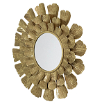 Зеркало круглое настенное в металлической раме Sunny Golden Petals варинант исполнения - 2 | Loft Concept в Красноярске