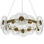 Люстра с круглыми рельефными плафонами Glass Peonies Brass Chandelier варинант исполнения - 1 | Loft Concept в Красноярске