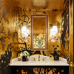 Обои ручная роспись в стиле Арт-деко Rateau Original colourway on Deep Rich Gold gilded paper варинант исполнения - 3 | Loft Concept в Красноярске