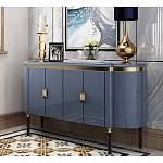 Дизайнерский комод синий глянцевый с золотыми ручками на 4-х дверцах Martin варинант исполнения - 1 | Loft Concept в Красноярске