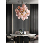 Люстра розовые шары на золотом каркасе Pink Light Bubbles варинант исполнения - 3 | Loft Concept в Красноярске