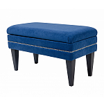 Мягкая банкетка на черных ножках с зоной для хранения Casket Blue варинант исполнения - 2 | Loft Concept в Красноярске