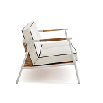 Садовый 2-х местный диван с подлокотниками из тика White варинант исполнения - 3 | Loft Concept в Красноярске