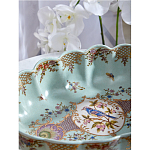 Чаша из голубого фарфора на бронзовых ножках с рисунком цветов и фигурками стрекоз Blue Garden варинант исполнения - 7 | Loft Concept в Красноярске